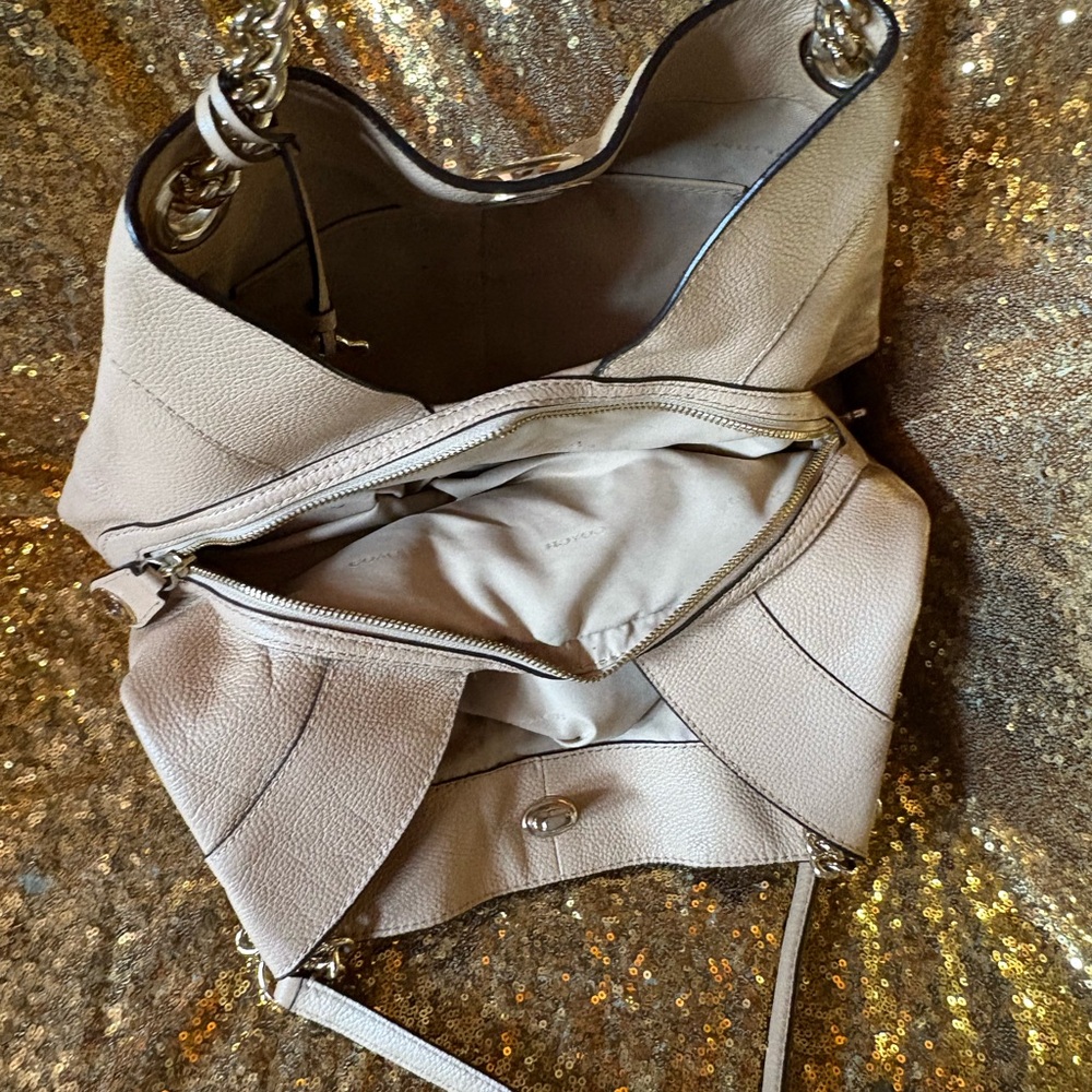Coach Cream Shoulder Bag with Sculptural Design used